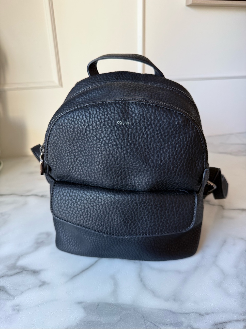 Colab Black Pebbled Leather Mini Backpack whimsigoth Grunge Closet staple goth